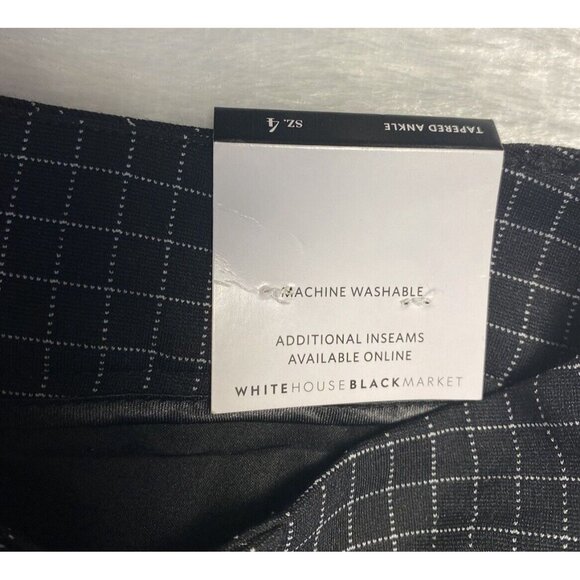 White House Black Market Black and White Tapered Grid Effortless Womens Sz 4 R - Picture 7 of 13